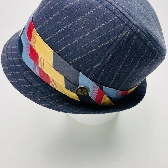 Goorin‎ Bros Fedora Adult S Blue Pin Stripe Linen Blend Striped Hatband 00-3114 - Picture 2 of 7